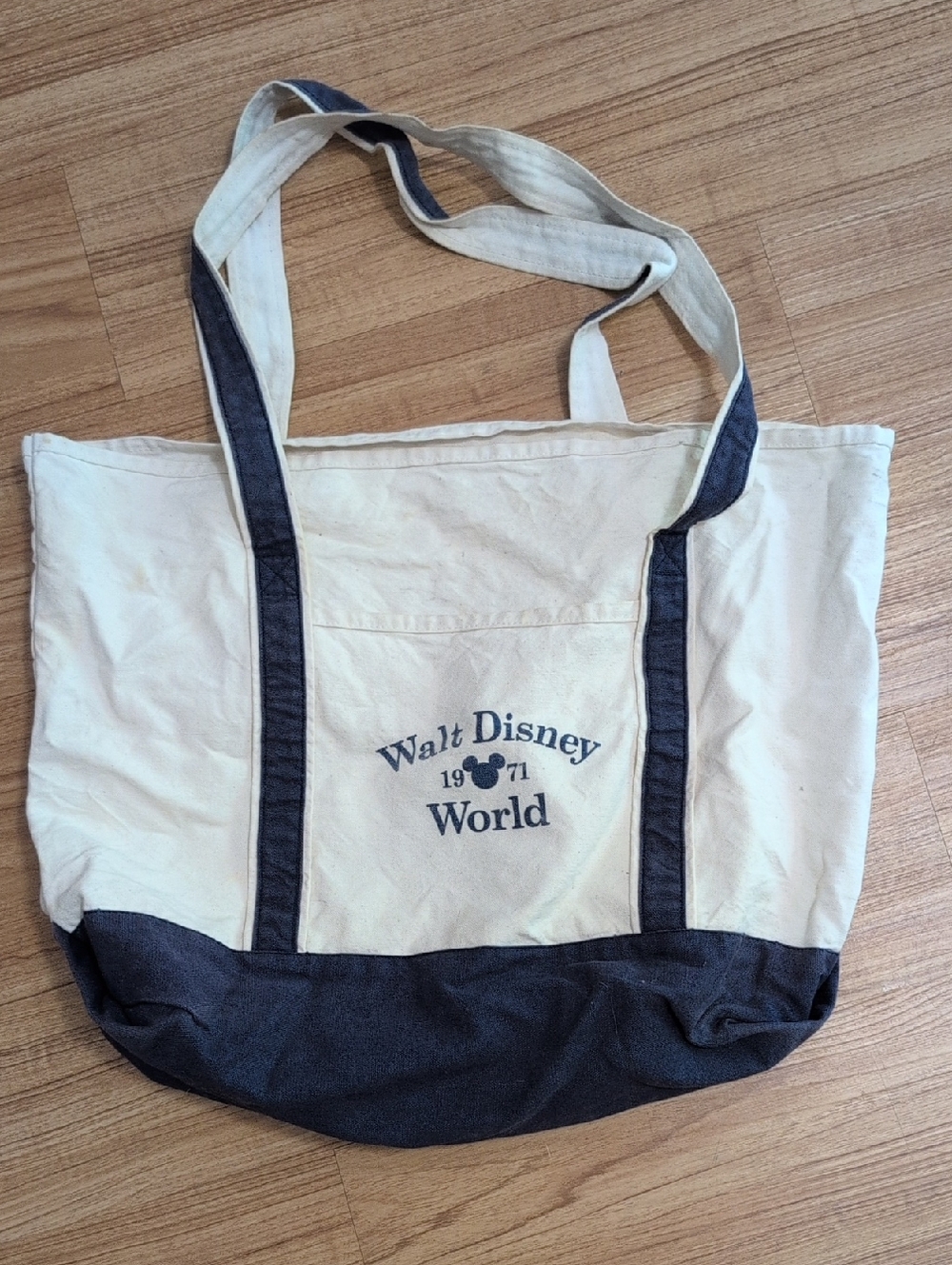 Disney Walt Disney World Cream and Navy Canvas Tote